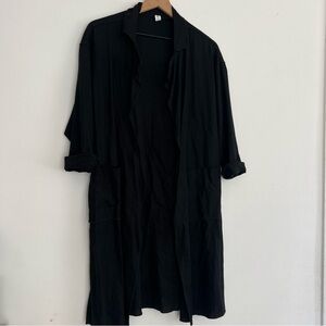 bp Black Open-Front Duster Sweater